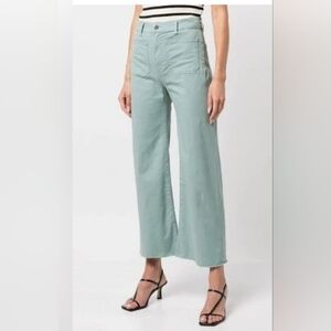 Veronica Beard Grant Wide-Leg Extra High Rise Raw Hem Pants